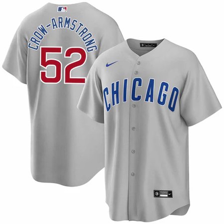 Youth Chicago Cubs #4 Pete Crow-Armstrong Grey Cool Base Stitched Baseball Jersey